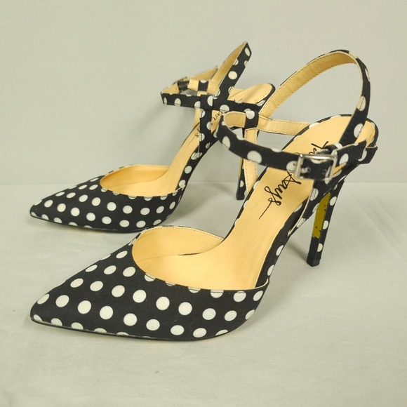 Taylor Says High Heel Stilettos Women 7.5M Black White Polka Dot Priscilla Lemon - Picture 4 of 12